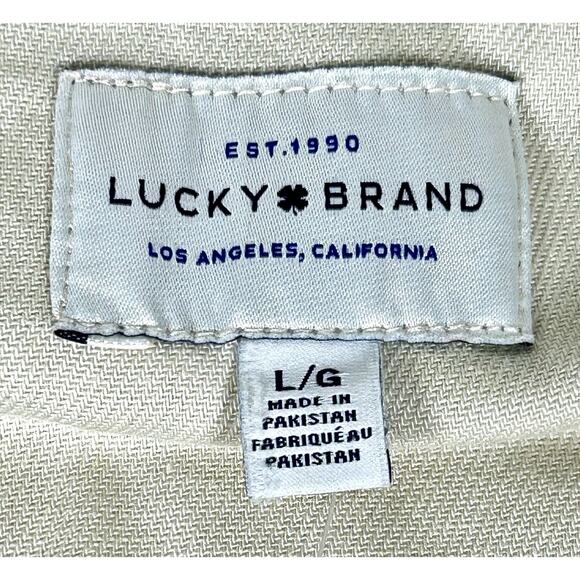 New Lucky Brand Shacket Shirt Jacket Large Oatmeal Button Up Long Sleeve NWT - Picture 12 of 15